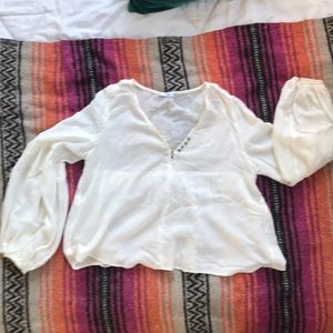 Mango Peasant Blouse